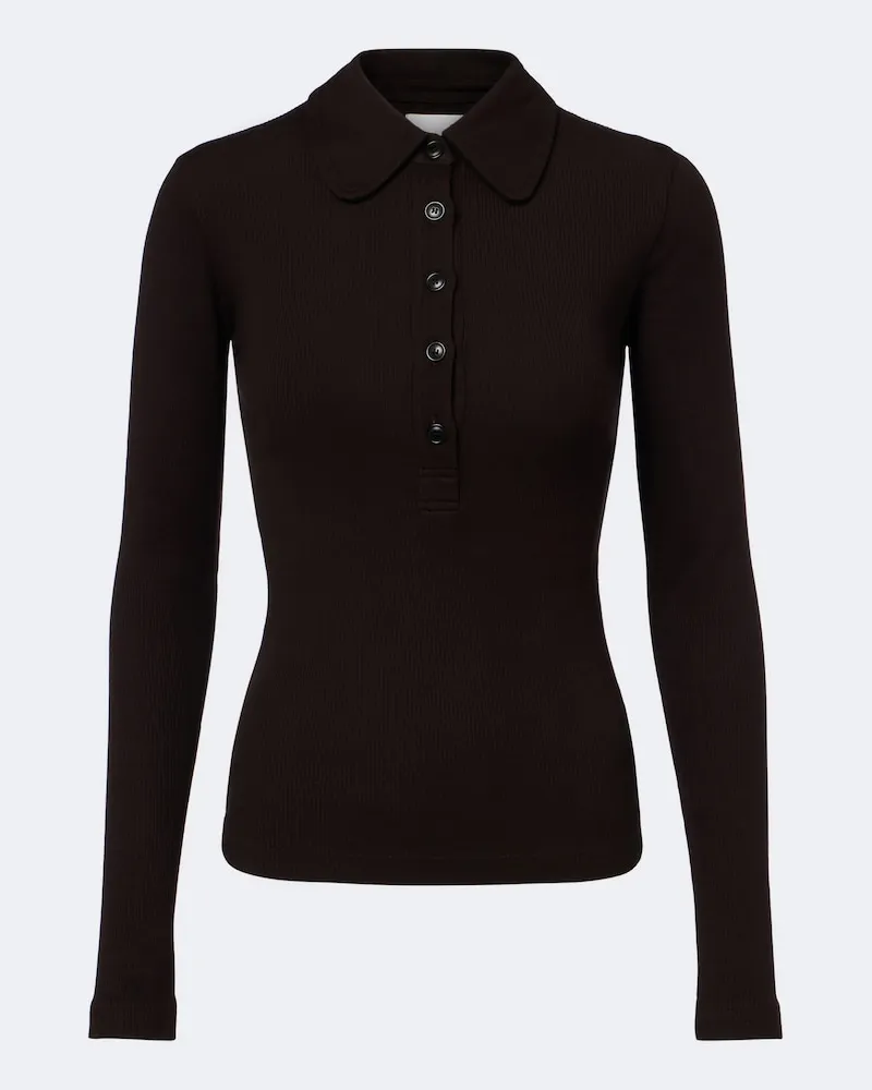 Citizens of humanity Poloshirt Brea aus Rippstrick Braun