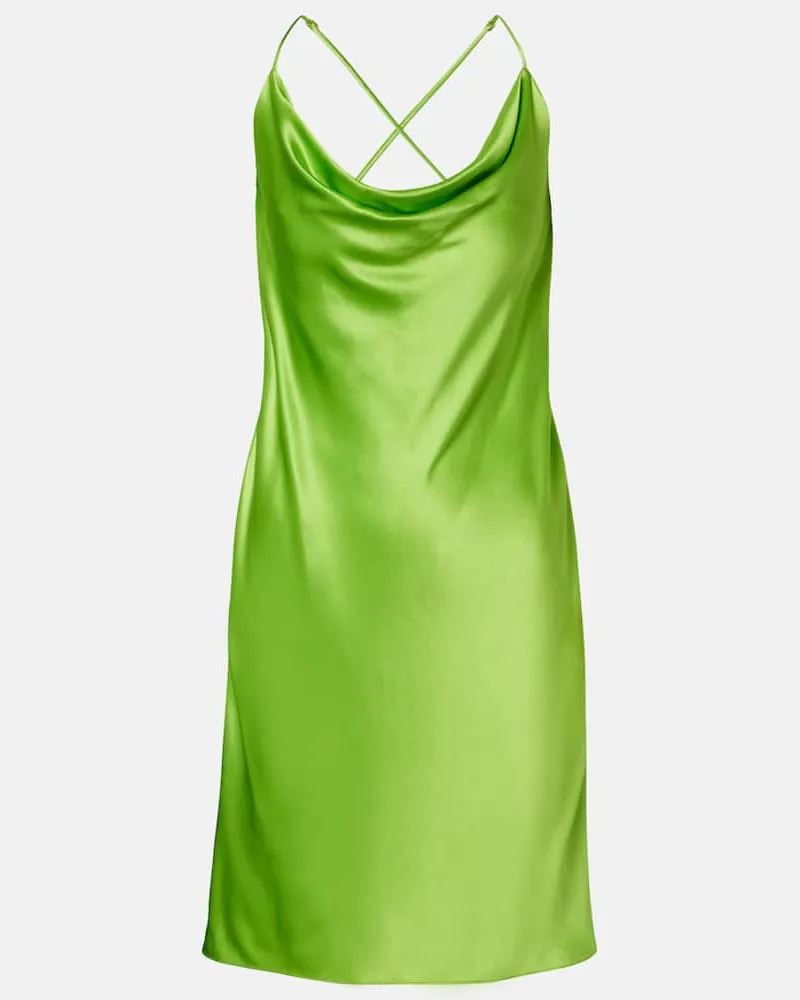 Saint Laurent Slipdress aus Seidensatin Grün