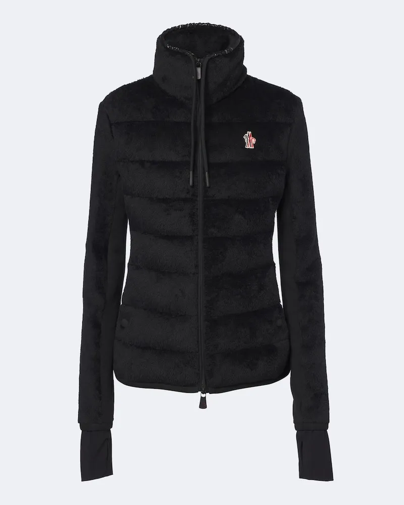 Moncler Daunenjacke aus Fleece Schwarz