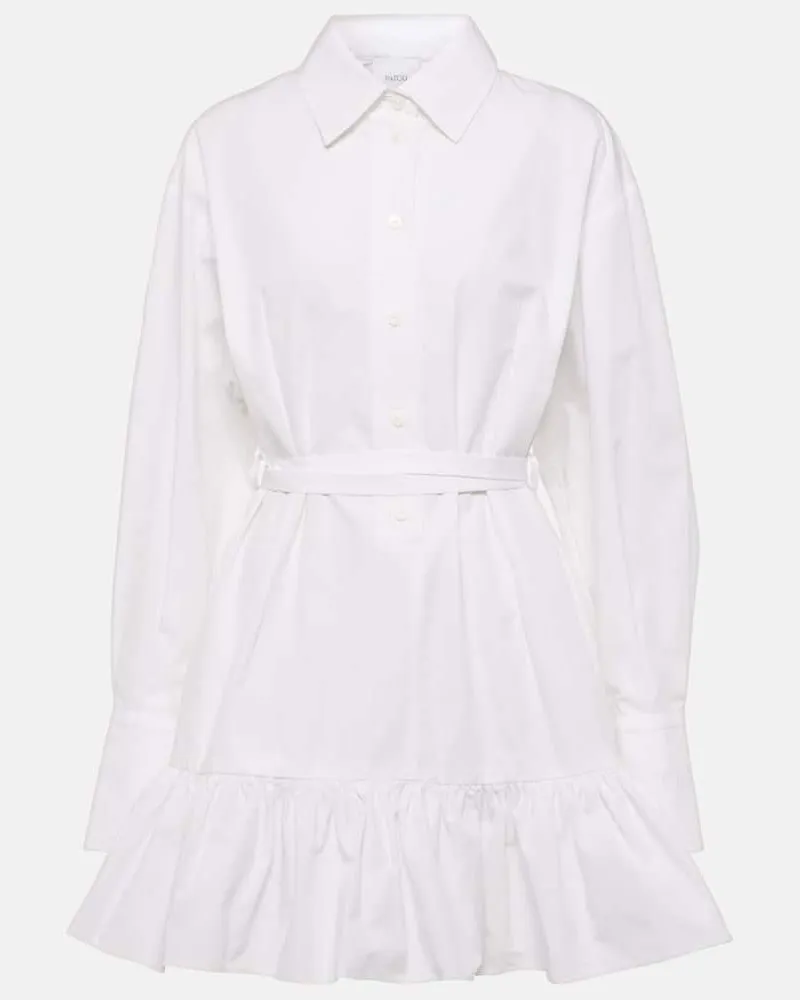 Patou Hemdblusenkleid aus Baumwolle Weiß