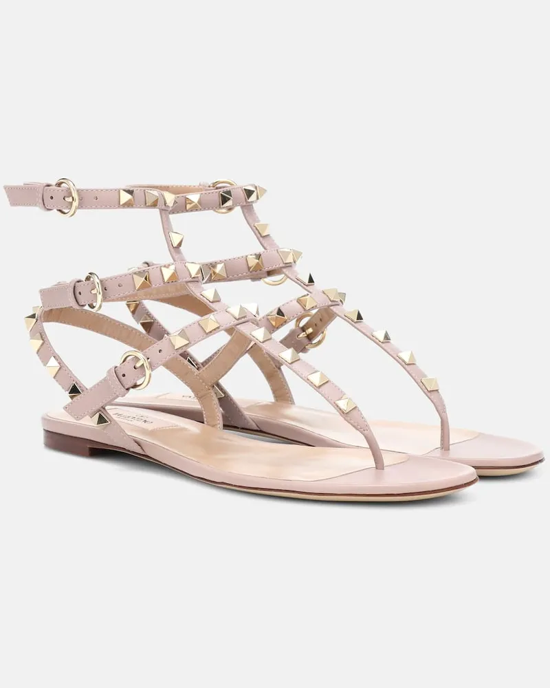 Valentino Garavani Sandalen Rockstud aus Leder Rosa
