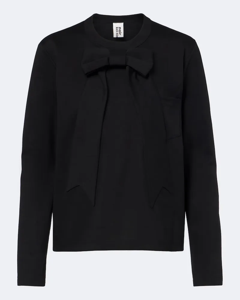 Noir Kei Ninomiya Top aus Baumwoll-Jersey Schwarz