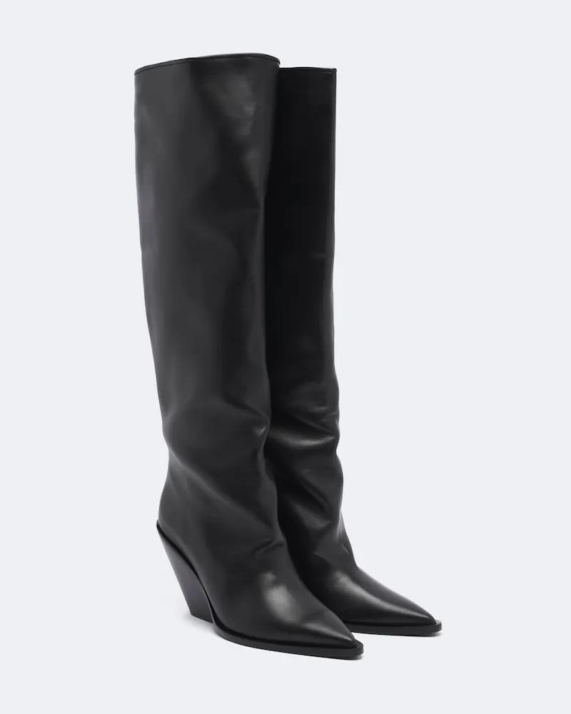 SOULIERS MARTINEZ Kniehohe Stiefel Nevada aus Leder Schwarz