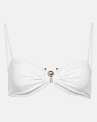 Christopher Esber Bikini-Oberteil Ruched Prong Weiss