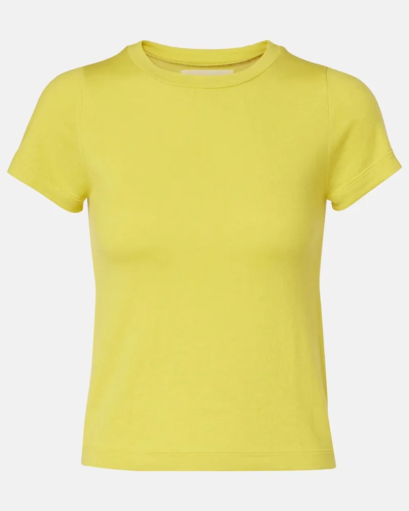 extreme cashmere T-Shirt N°292 America aus Baumwolle und Kaschmir Gelb