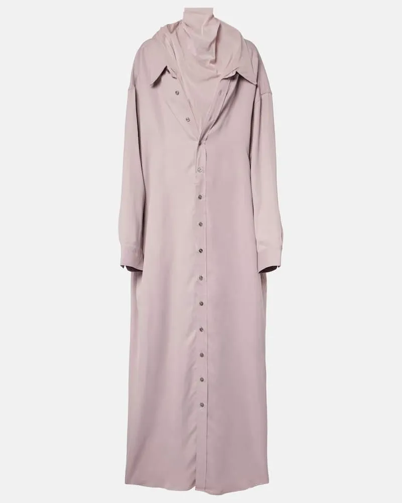 Y/PROJECT Hemdblusenkleid mit Mesh Lila