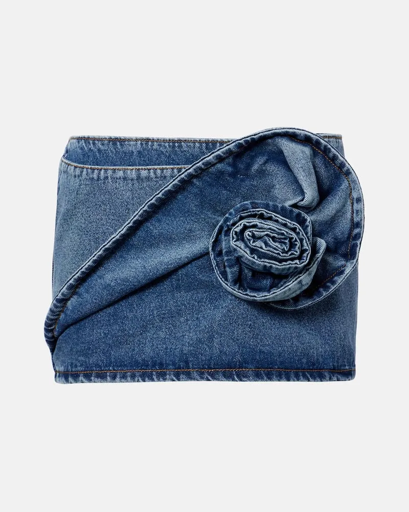 Magda Butrym Verzierter Minirock aus Denim Blau