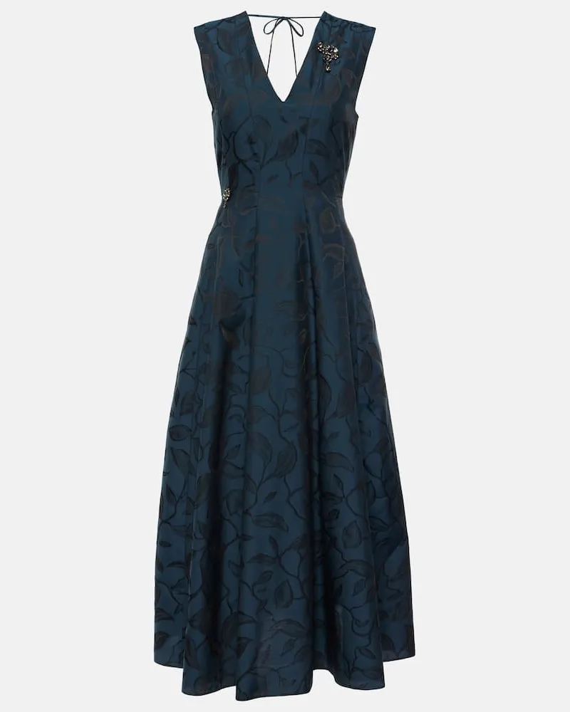 Max Mara Midikleid Diego aus Jacquard Grün