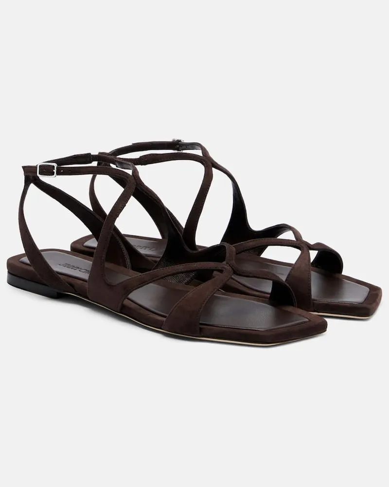 Jimmy Choo Sandalen Ayla aus Veloursleder Braun