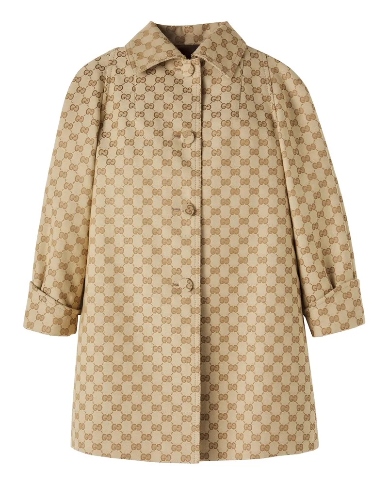 Gucci Mantel aus GG-Baumwollgemisch Beige