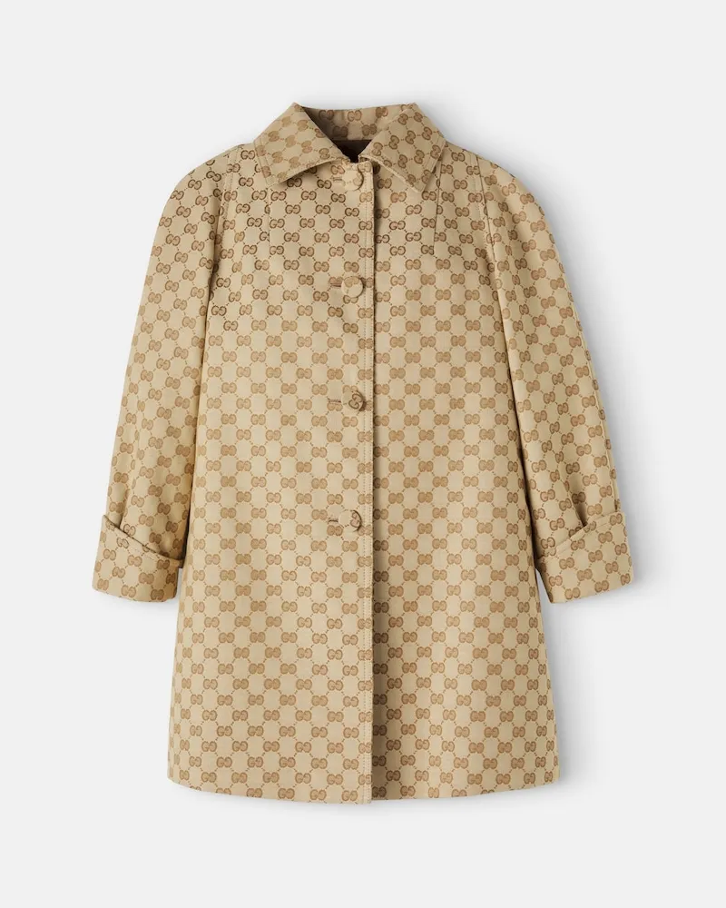 Gucci Mantel aus GG-Baumwollgemisch Beige