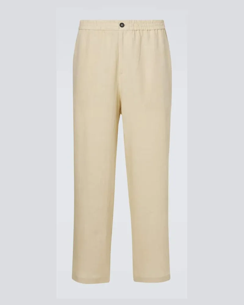 Le Kasha 1918 Gerade Hose aus Leinen Beige