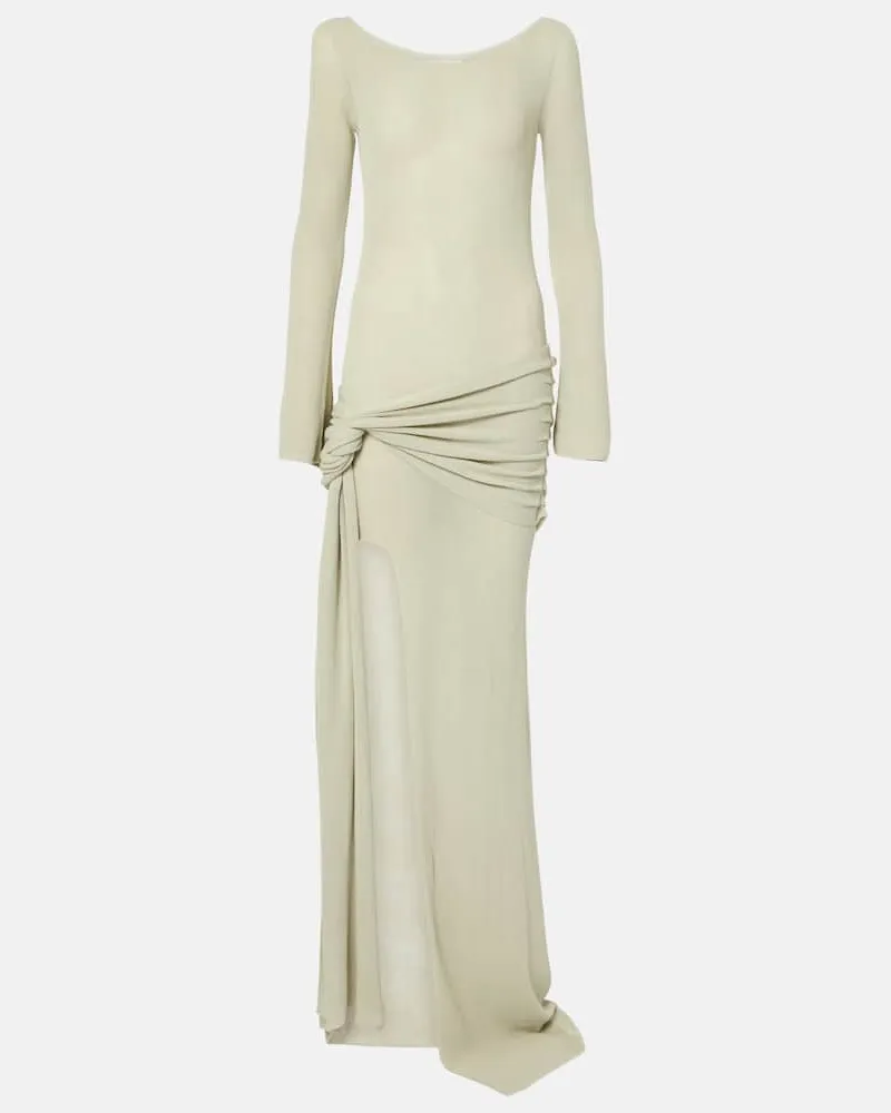 Aya Muse Maxikleid Astra aus einem Baumwollgemisch Grün