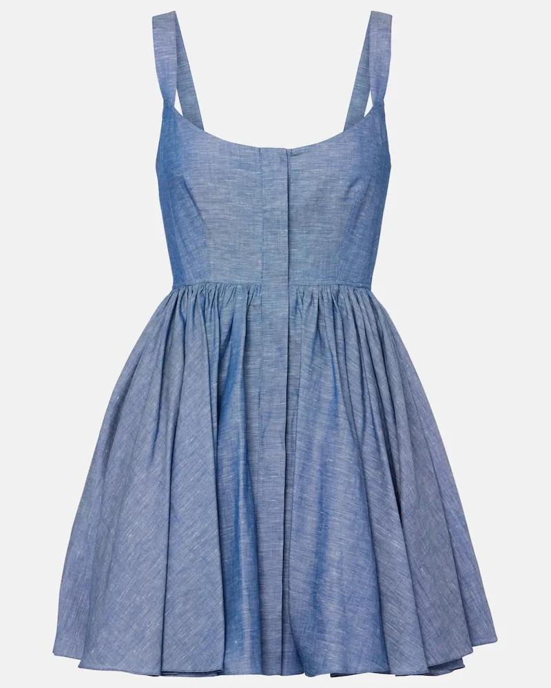 Alaïa Alaïa Bustier-Kleid aus Chambray Blau