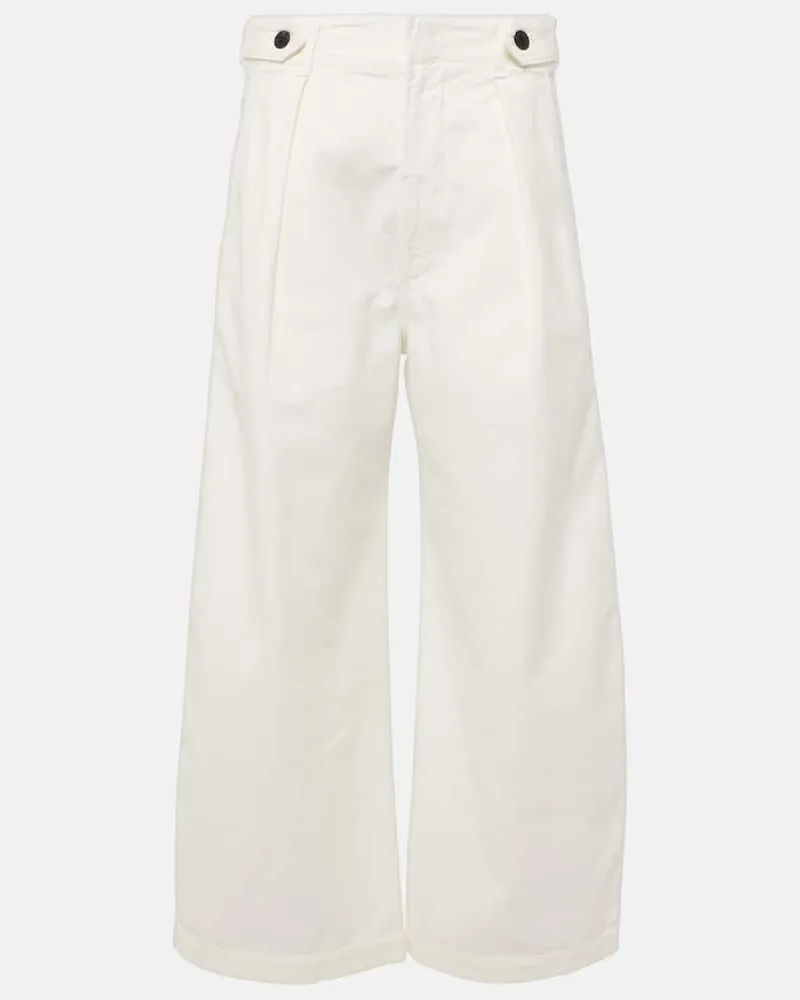 Citizens of humanity Weite High-Rise-Hose Payton aus Twill Weiß