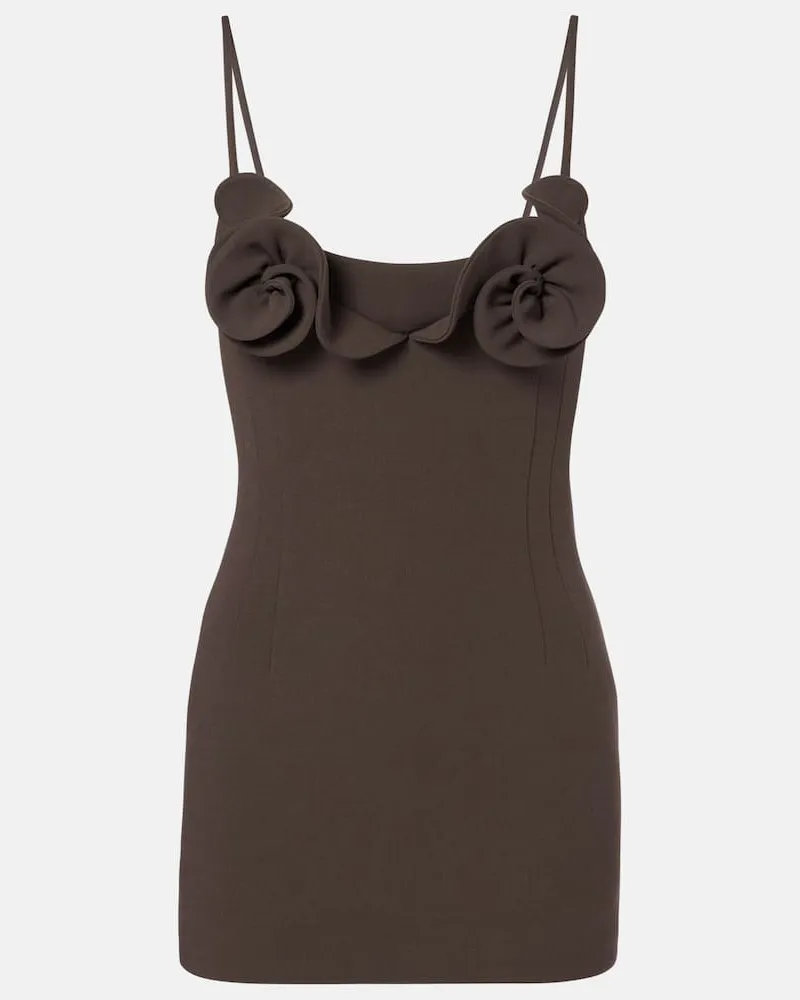 Magda Butrym Minikleid aus einem Wollgemisch Braun