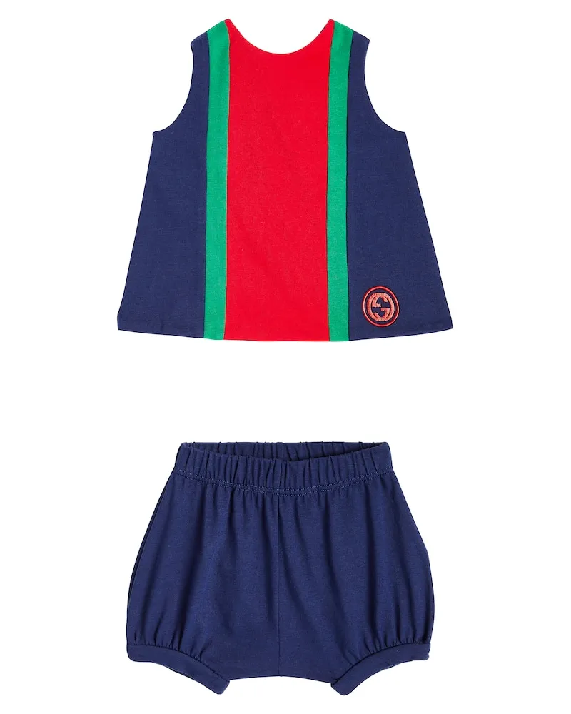 Gucci Baby Set aus Top und Shorts Blau