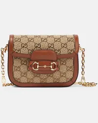 Gucci Schultertasche  Horsebit 1955 GG Beige