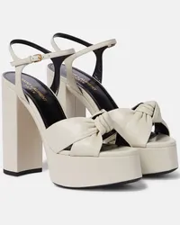 Saint Laurent Plateausandalen Bianca 125 aus Leder Weiss