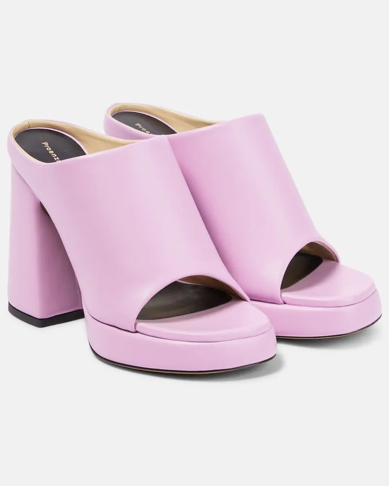 Proenza Schouler Plateau-Pantoletten Forma aus Leder Violett