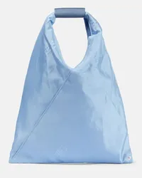 Maison Margiela Tote Japanese Small mit Leder Blau