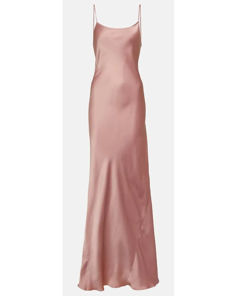 Victoria Beckham Robe aus Satin Pink