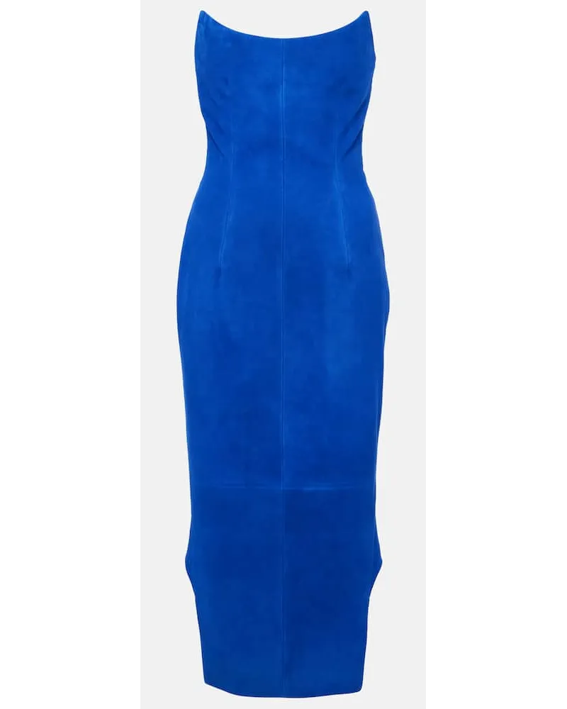 Givenchy Midikleid aus Veloursleder Blau