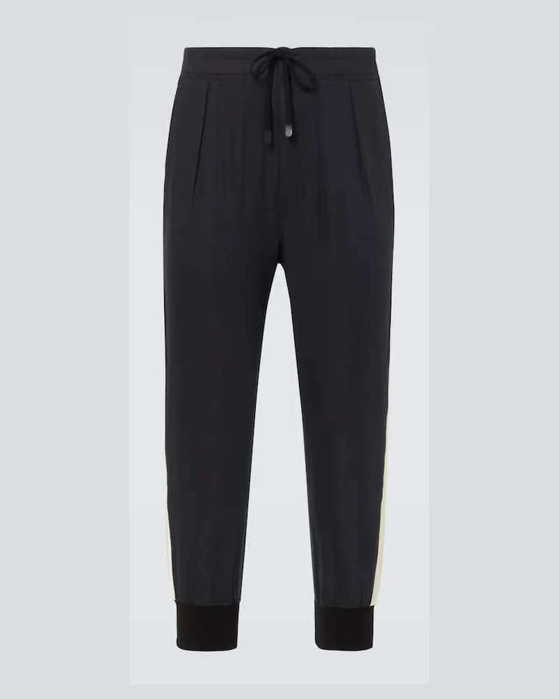 Tom Ford Jogginghose aus Baumwolle und Seide Schwarz