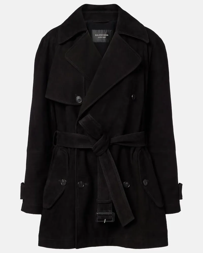 Balenciaga Jacke aus Veloursleder Schwarz