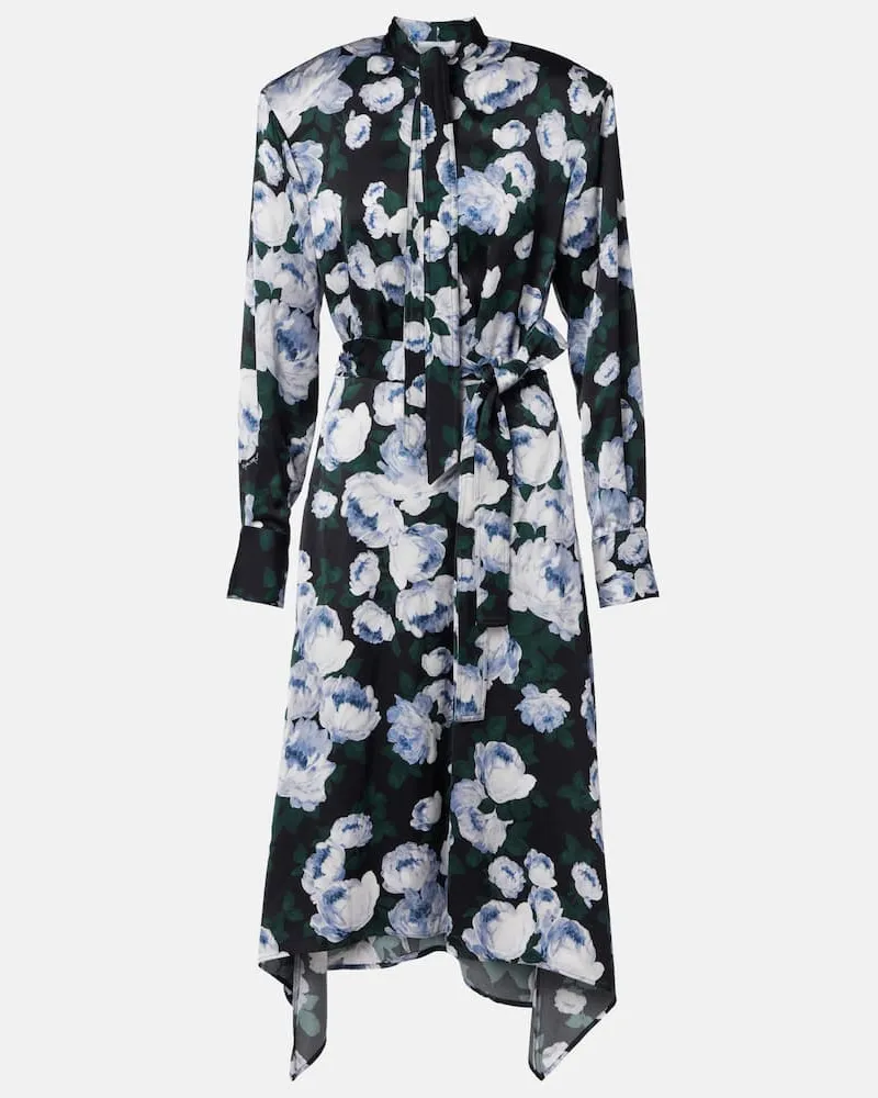 Stella McCartney Bedrucktes Midikleid aus Satin Multicolor