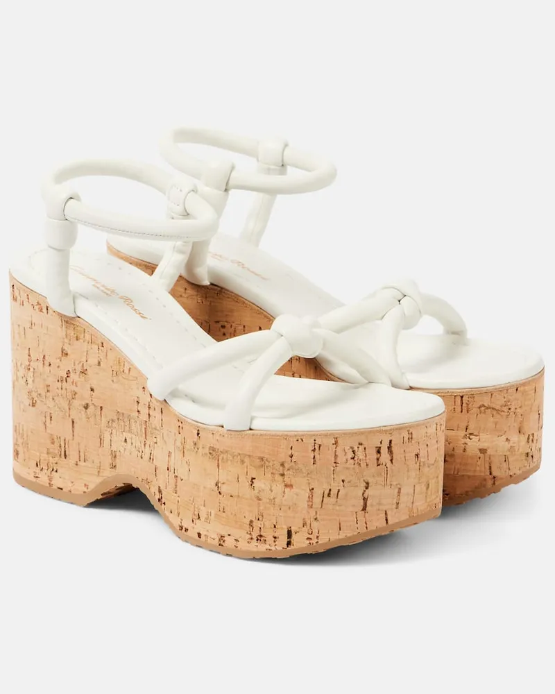 Gianvito Rossi Plateausandalen Alma aus Leder Weiß