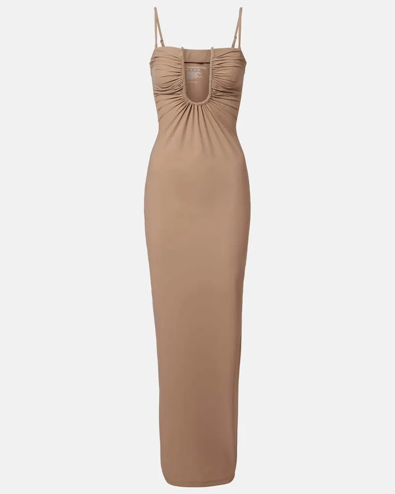 Christopher Esber Maxikleid aus Jersey Beige