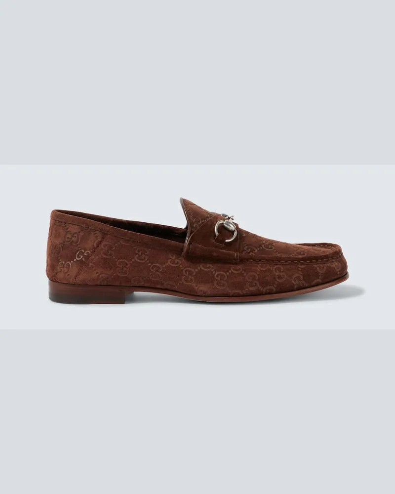 Gucci Loafers Horsebit 1953 aus Veloursleder Braun