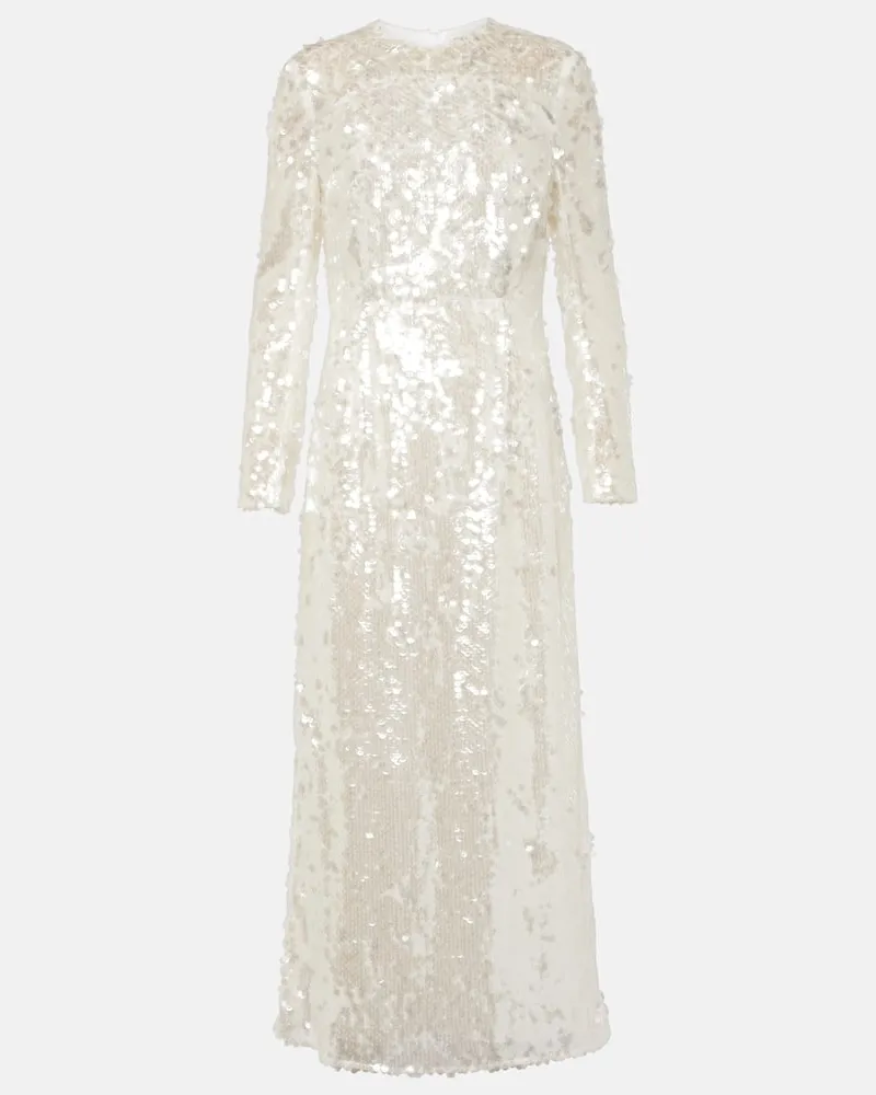 EMILIA WICKSTEAD Bridal Robe Amiria mit Pailletten Weiß