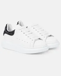 Alexander McQueen Verzierte Sneakers Oversized aus Leder Weiss