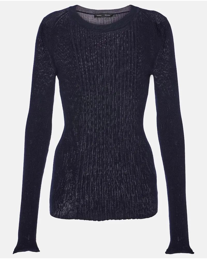 Proenza Schouler Pullover Cassidy aus Wolle und Seide Blau