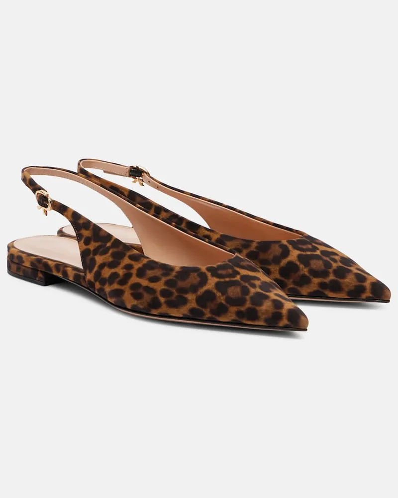 Gianvito Rossi Slingback-Ballerinas Robbie aus Veloursleder Multicolor