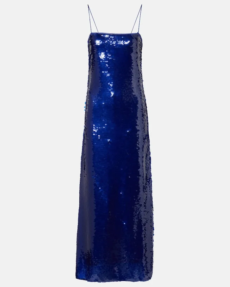 ROTATE Birger Christensen Maxikleid mit Pailletten Blau