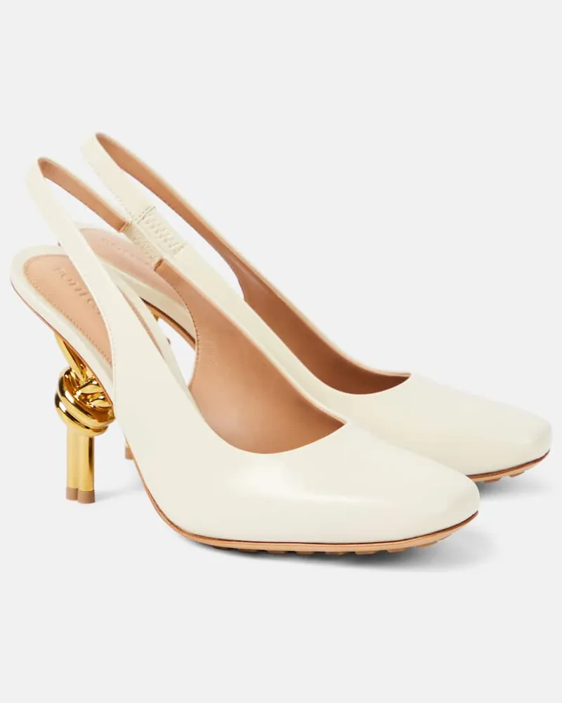 Bottega Veneta Slingback-Pumps Knot aus Leder Weiß