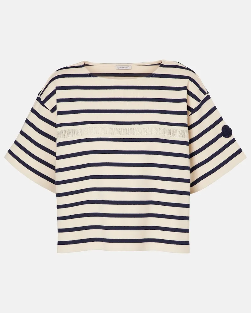 Moncler Top aus Baumwoll-Jersey Weiß