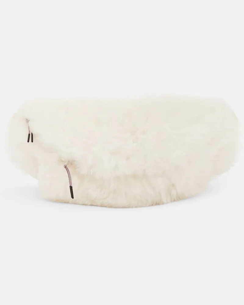 Yves Salomon Gürteltasche aus Shearling Weiß