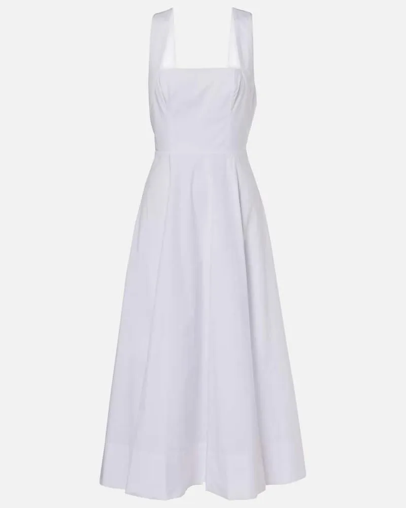 STAUD Midikleid Teresa aus Baumwolle Weiß