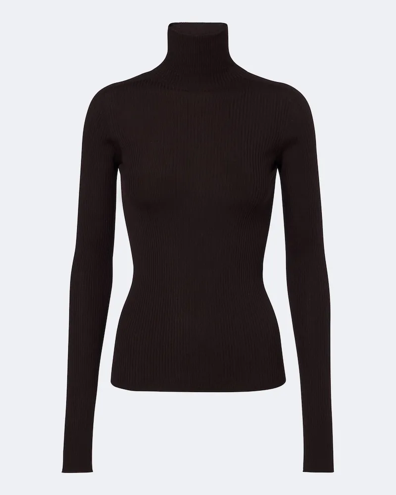 SPORTMAX Rollkragenpullover aus Schurwolle Braun