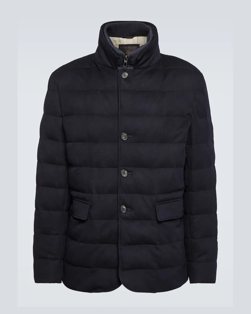 Loro Piana Wattierte Jacke Nama aus Kaschmir Blau