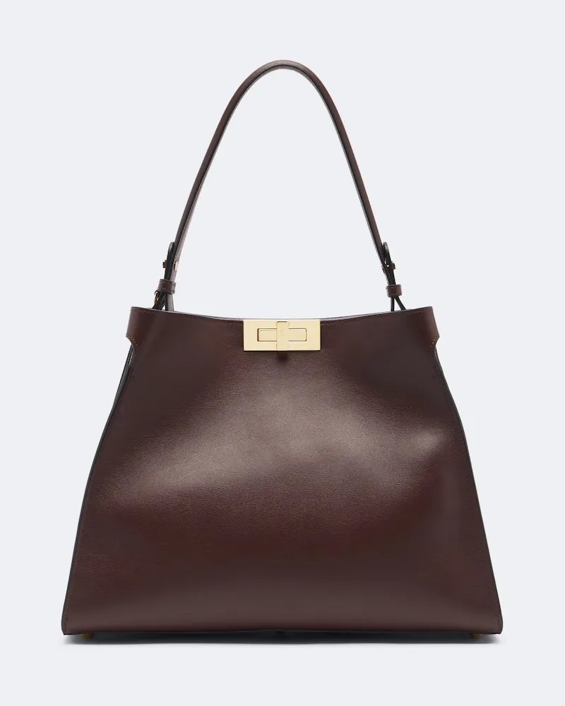 Fendi Schultertasche Fendi Way Medium aus Leder Burgunderrot