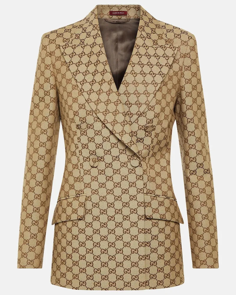 Gucci Blazer GG aus Canvas Beige