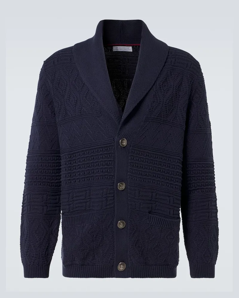 Brunello Cucinelli Cardigan aus Baumwolle Blau