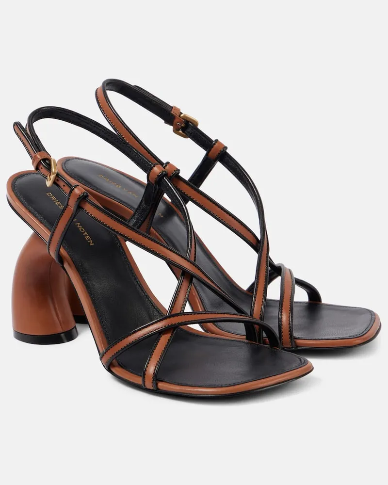 Dries van Noten Sandalen 95 aus Leder Braun