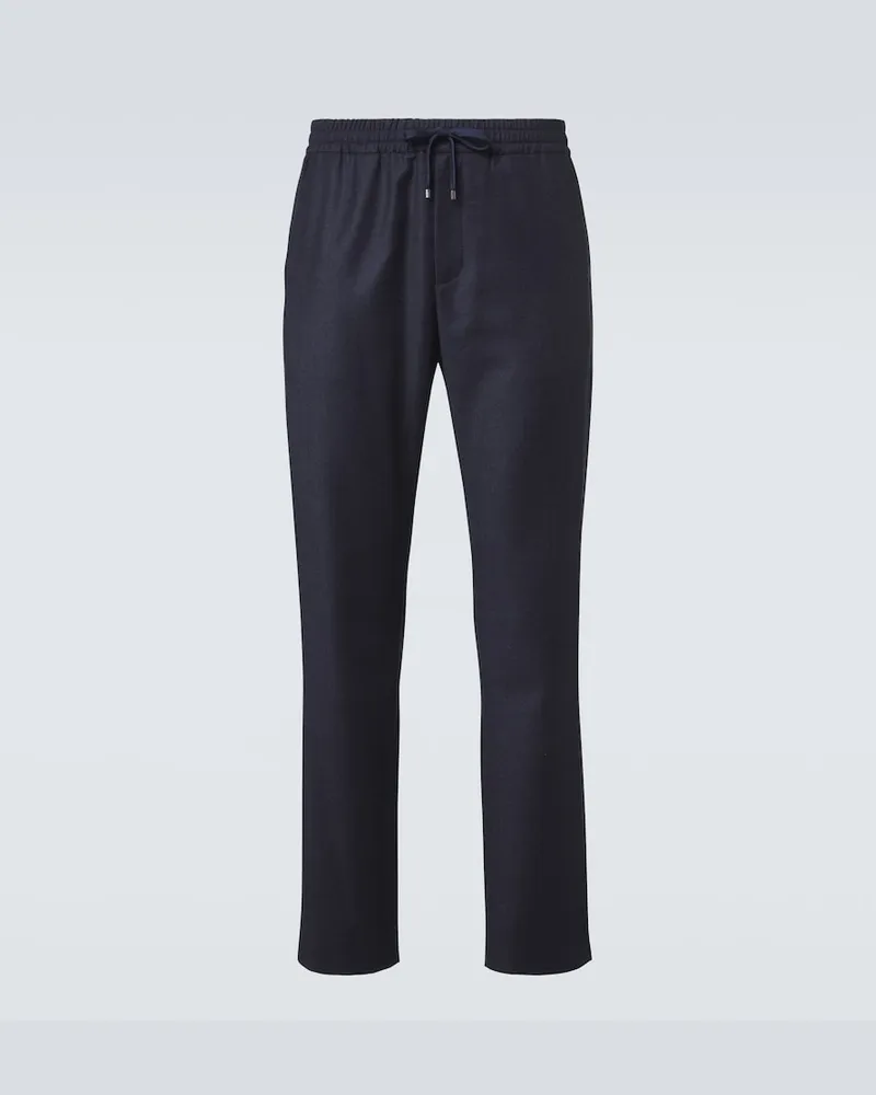 AGNONA Gerade Hose aus Wolle Blau