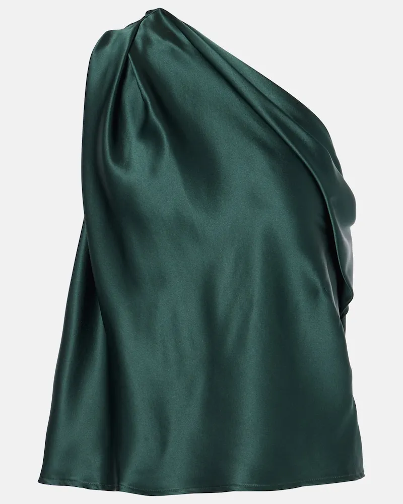 The Sei One-Shoulder-Top aus Seide Grün